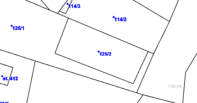 Parcela st. 125/2 v KÚ Bítouchov u Semil, Katastrální mapa