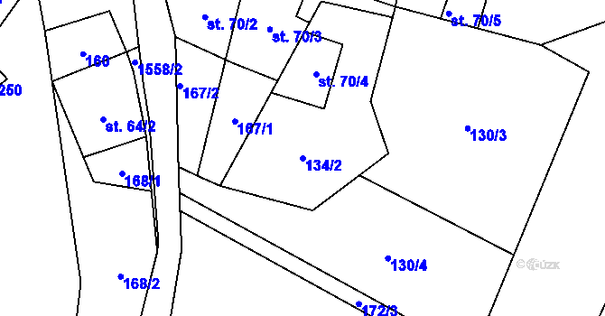 Parcela st. 134/2 v KÚ Bítouchov u Semil, Katastrální mapa
