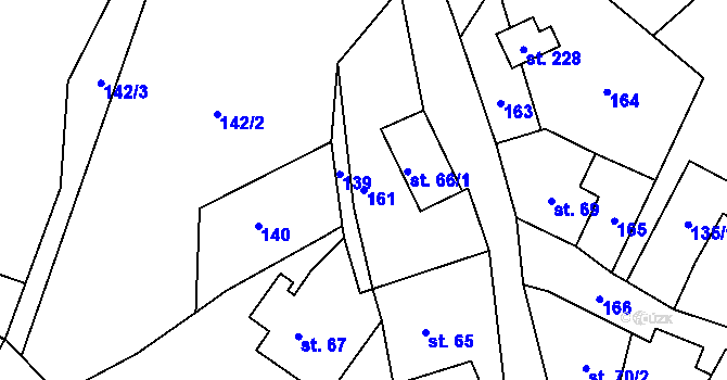 Parcela st. 161 v KÚ Bítouchov u Semil, Katastrální mapa