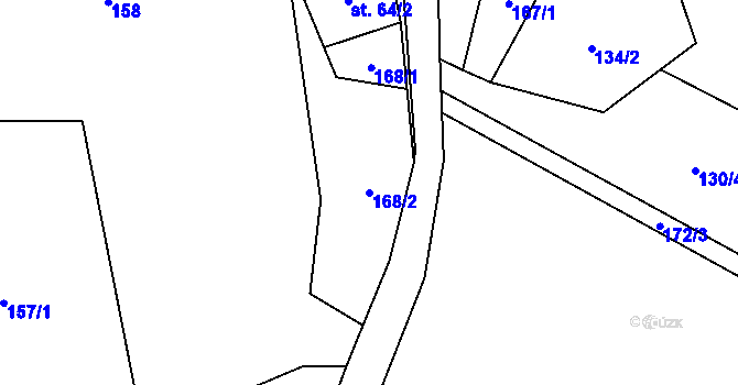 Parcela st. 168/2 v KÚ Bítouchov u Semil, Katastrální mapa