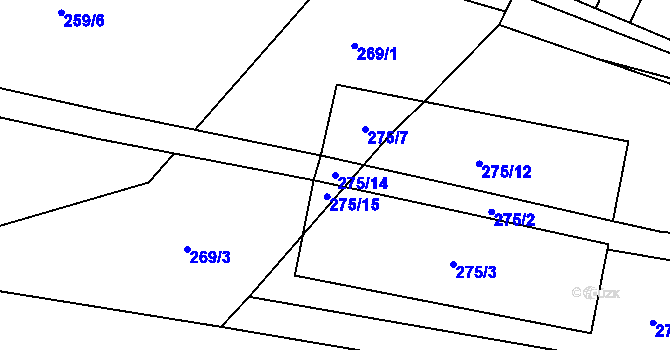 Parcela st. 275/14 v KÚ Bítouchov u Semil, Katastrální mapa