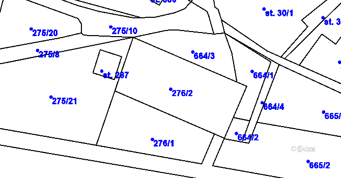 Parcela st. 276/2 v KÚ Bítouchov u Semil, Katastrální mapa