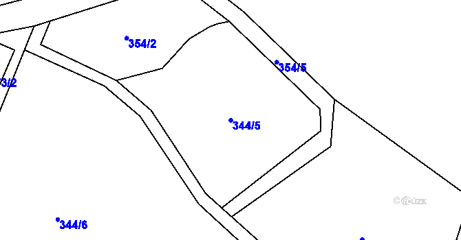 Parcela st. 344/5 v KÚ Bítouchov u Semil, Katastrální mapa