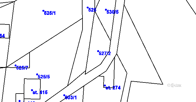Parcela st. 527/2 v KÚ Bítouchov u Semil, Katastrální mapa