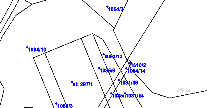 Parcela st. 1081/13 v KÚ Bítouchov u Semil, Katastrální mapa