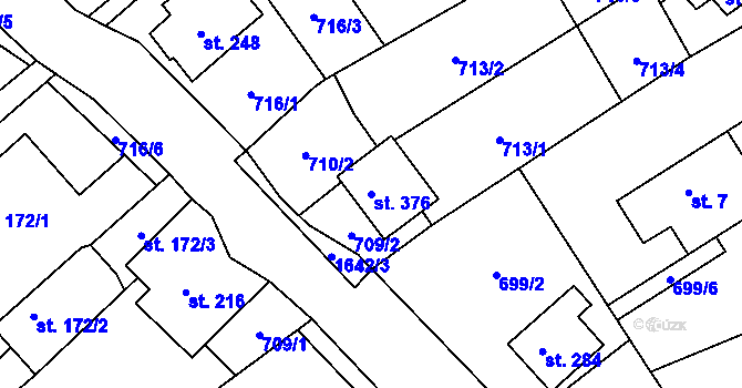 Parcela st. 376 v KÚ Bítouchov u Semil, Katastrální mapa
