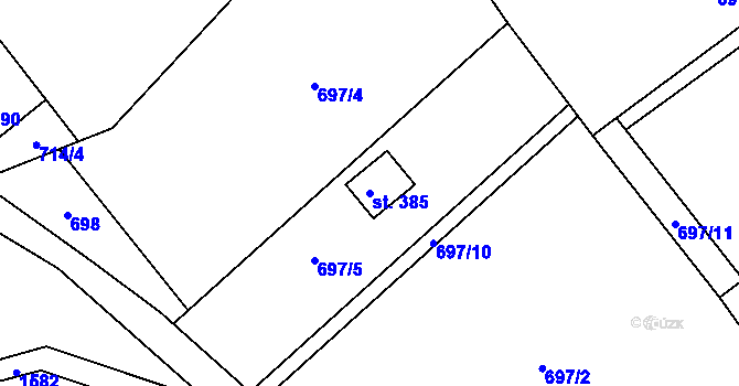 Parcela st. 385 v KÚ Bítouchov u Semil, Katastrální mapa