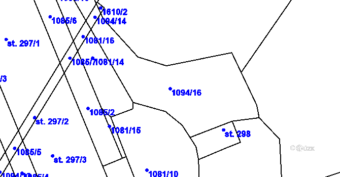 Parcela st. 1094/16 v KÚ Bítouchov u Semil, Katastrální mapa