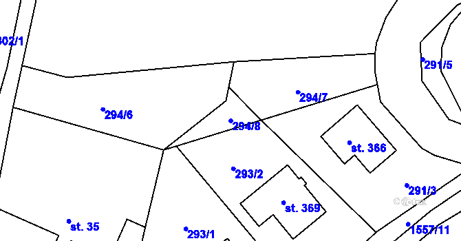 Parcela st. 294/8 v KÚ Bítouchov u Semil, Katastrální mapa