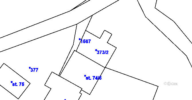 Parcela st. 373/2 v KÚ Bítouchov u Semil, Katastrální mapa