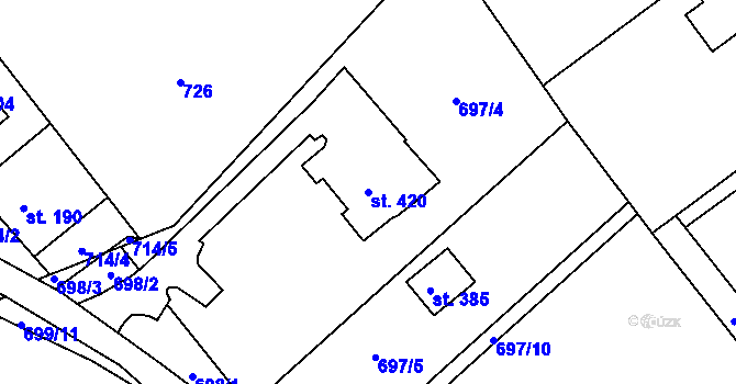 Parcela st. 420 v KÚ Bítouchov u Semil, Katastrální mapa