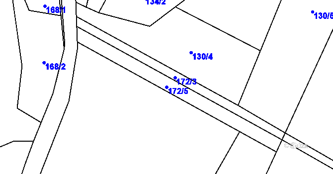 Parcela st. 172/5 v KÚ Bítouchov u Semil, Katastrální mapa