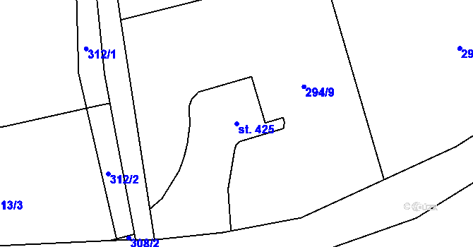 Parcela st. 425 v KÚ Bítouchov u Semil, Katastrální mapa