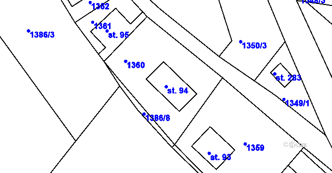 Parcela st. 94 v KÚ Spálov u Semil, Katastrální mapa