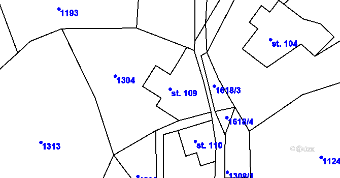 Parcela st. 109 v KÚ Spálov u Semil, Katastrální mapa