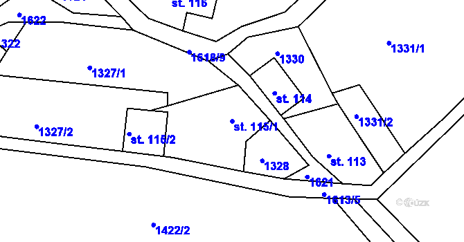Parcela st. 115/1 v KÚ Spálov u Semil, Katastrální mapa