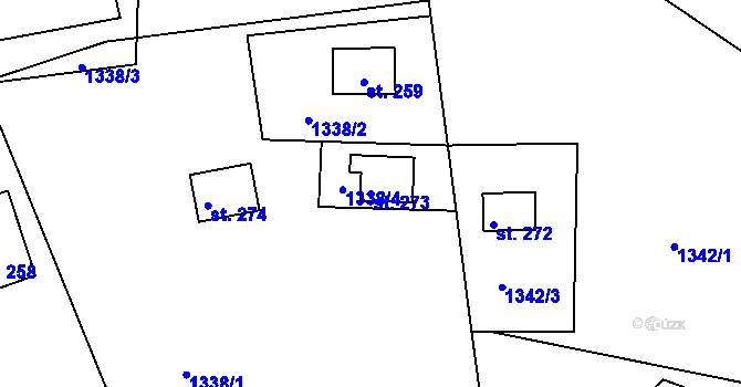 Parcela st. 273 v KÚ Spálov u Semil, Katastrální mapa