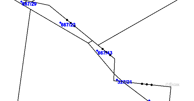 Parcela st. 667/43 v KÚ Semín, Katastrální mapa
