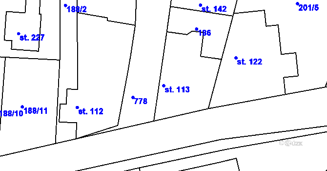 Parcela st. 113 v KÚ Semín, Katastrální mapa
