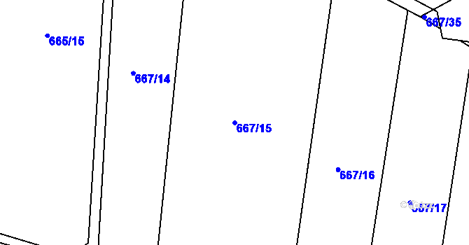 Parcela st. 667/15 v KÚ Semín, Katastrální mapa