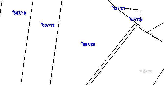 Parcela st. 667/20 v KÚ Semín, Katastrální mapa