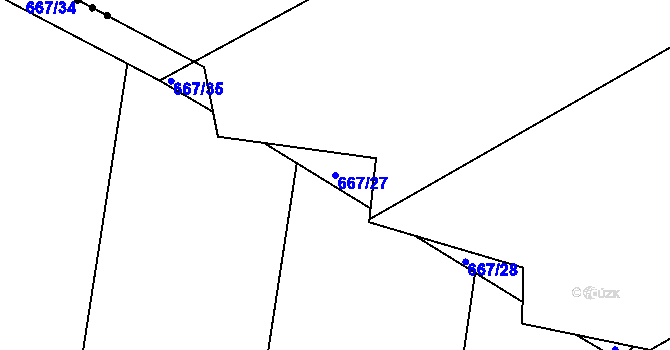 Parcela st. 667/27 v KÚ Semín, Katastrální mapa