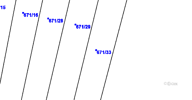 Parcela st. 671/33 v KÚ Semín, Katastrální mapa