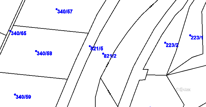 Parcela st. 821/2 v KÚ Semín, Katastrální mapa