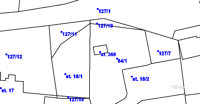 Parcela st. 369 v KÚ Semín, Katastrální mapa