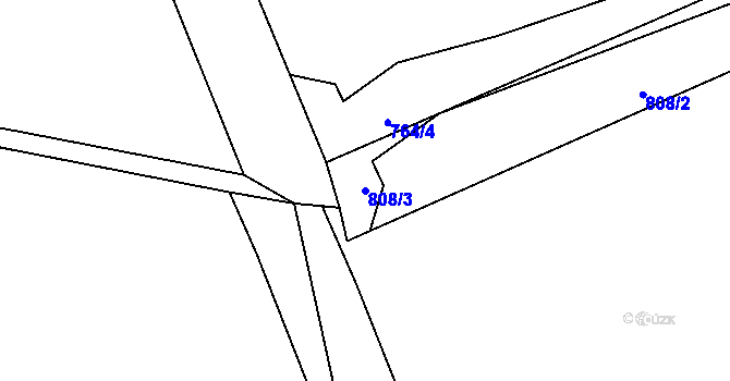 Parcela st. 808/3 v KÚ Borovice u Horšovského Týna, Katastrální mapa