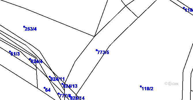 Parcela st. 773/5 v KÚ Křakov, Katastrální mapa