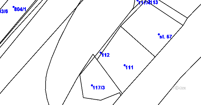 Parcela st. 112 v KÚ Semonice, Katastrální mapa