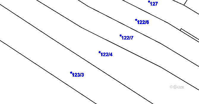 Parcela st. 122/4 v KÚ Semonice, Katastrální mapa