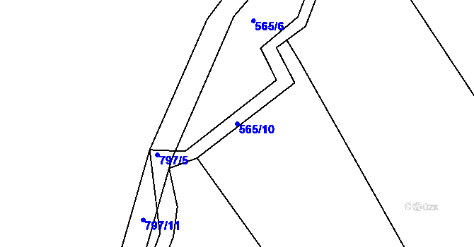 Parcela st. 565/10 v KÚ Semonice, Katastrální mapa