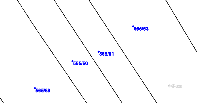 Parcela st. 565/61 v KÚ Semonice, Katastrální mapa