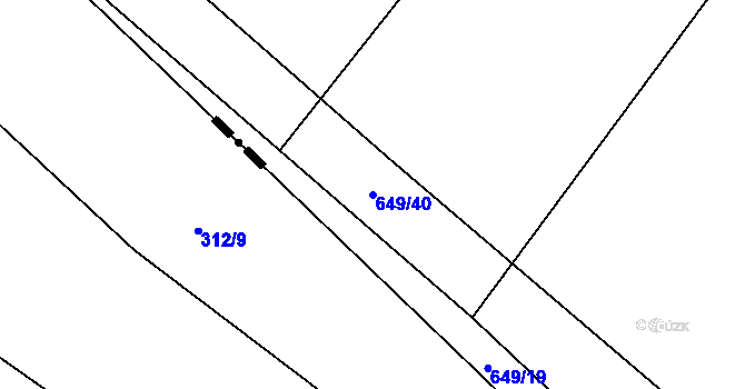Parcela st. 649/40 v KÚ Semonice, Katastrální mapa