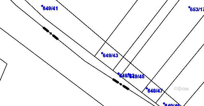 Parcela st. 649/43 v KÚ Semonice, Katastrální mapa