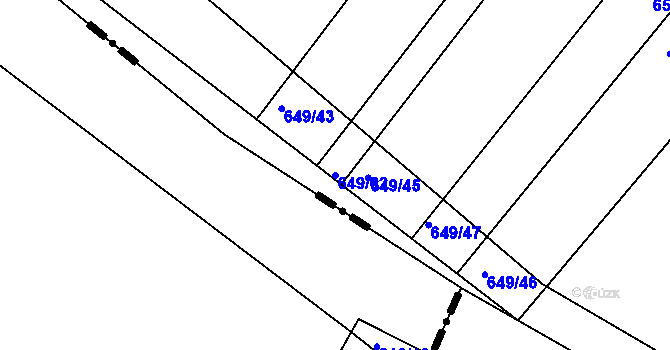 Parcela st. 649/62 v KÚ Semonice, Katastrální mapa