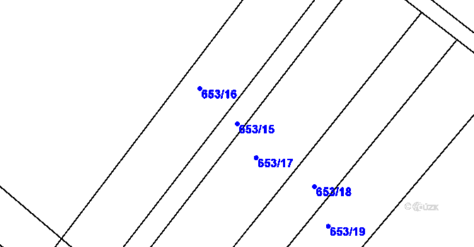 Parcela st. 653/15 v KÚ Semonice, Katastrální mapa