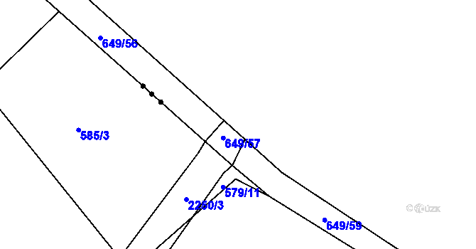 Parcela st. 653/28 v KÚ Semonice, Katastrální mapa