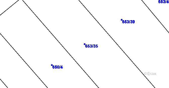 Parcela st. 653/35 v KÚ Semonice, Katastrální mapa