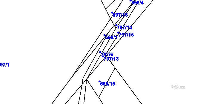 Parcela st. 797/6 v KÚ Semonice, Katastrální mapa