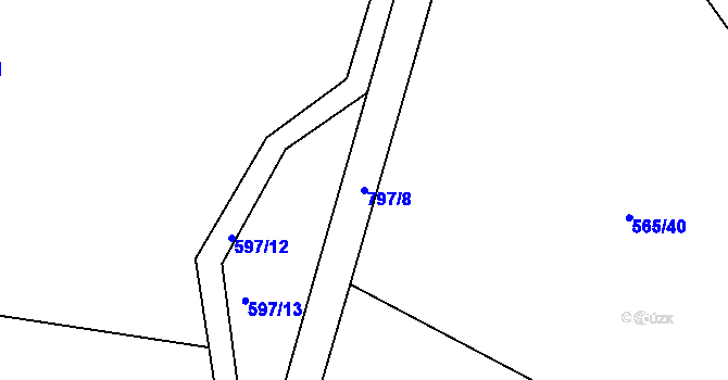 Parcela st. 797/8 v KÚ Semonice, Katastrální mapa