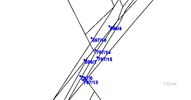 Parcela st. 797/14 v KÚ Semonice, Katastrální mapa