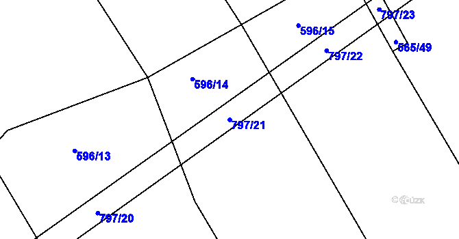 Parcela st. 797/21 v KÚ Semonice, Katastrální mapa