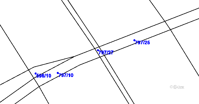Parcela st. 797/27 v KÚ Semonice, Katastrální mapa