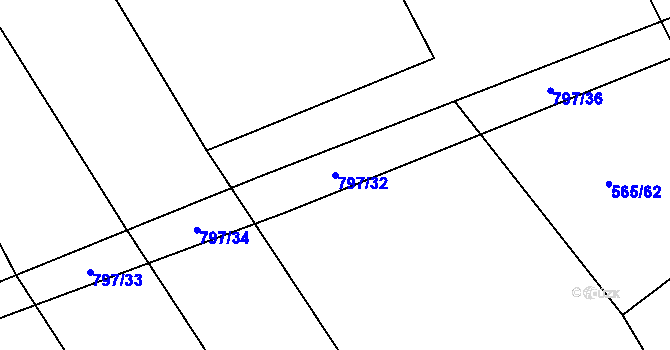 Parcela st. 797/32 v KÚ Semonice, Katastrální mapa
