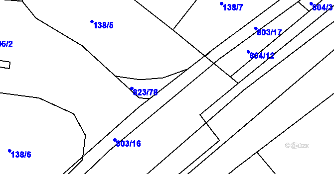 Parcela st. 803/2 v KÚ Semonice, Katastrální mapa