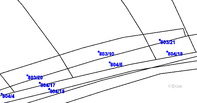 Parcela st. 803/10 v KÚ Semonice, Katastrální mapa