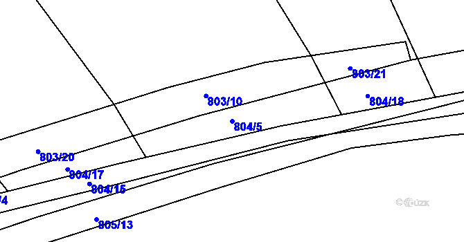 Parcela st. 804/5 v KÚ Semonice, Katastrální mapa